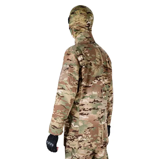 Factory multicam combat uniform back view, ripstop tactical field suit