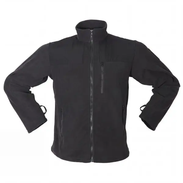 Fleece top, black tactical fleece liner full zip front view