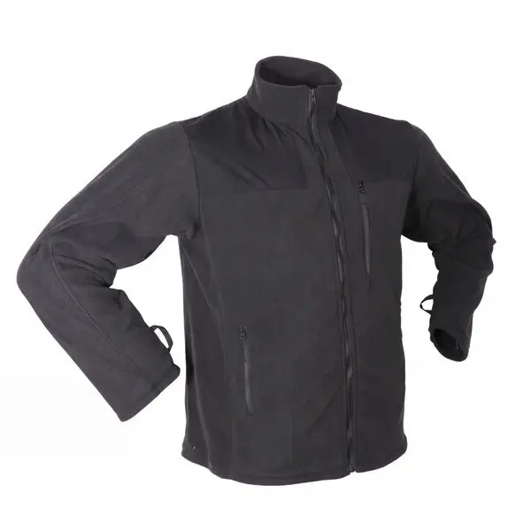 Tactical layer, black 3-in-1 fleece liner angled front shot