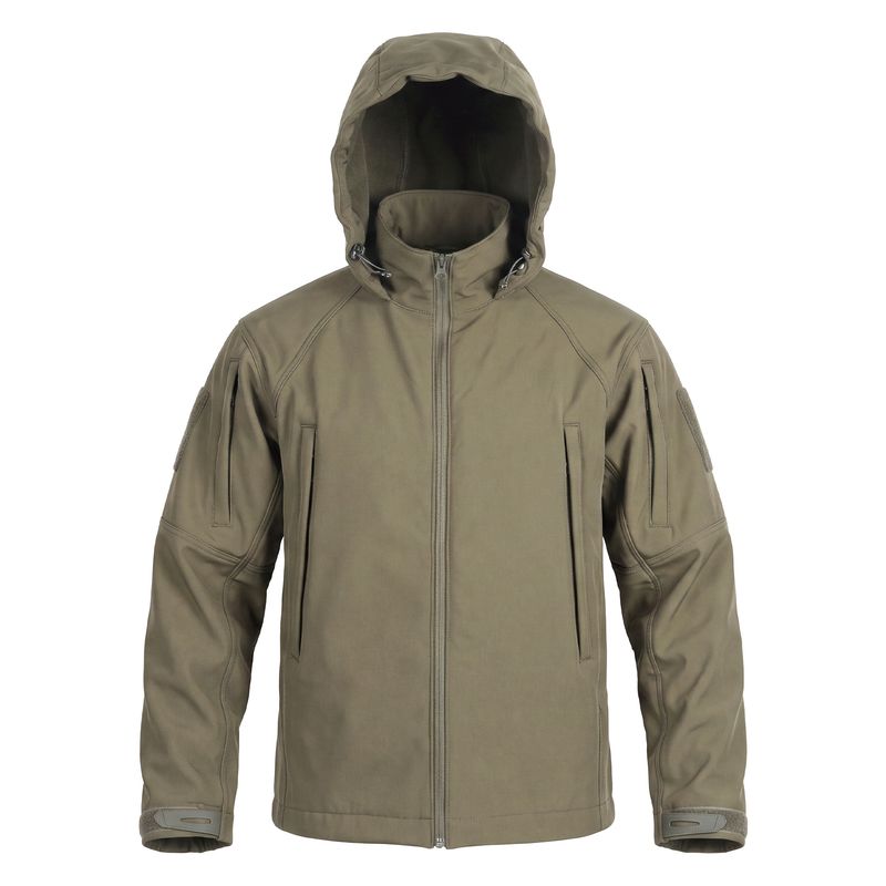 Attached hood with adjustable drawcords