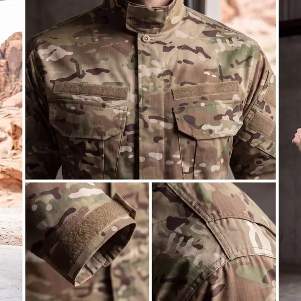 Camo combat shirt fabric close-up poster