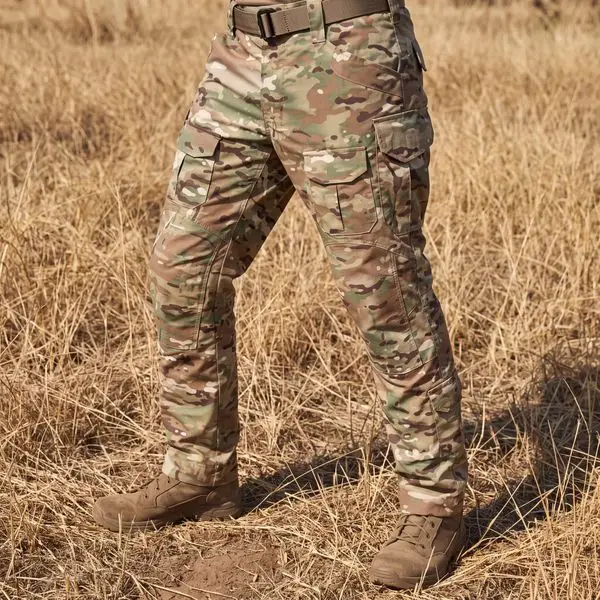 Multicam tactical pants grassland camouflage concealment shot