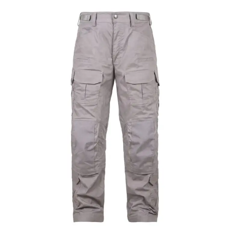 Wolf grey ripstop tactical cargo pants front view
