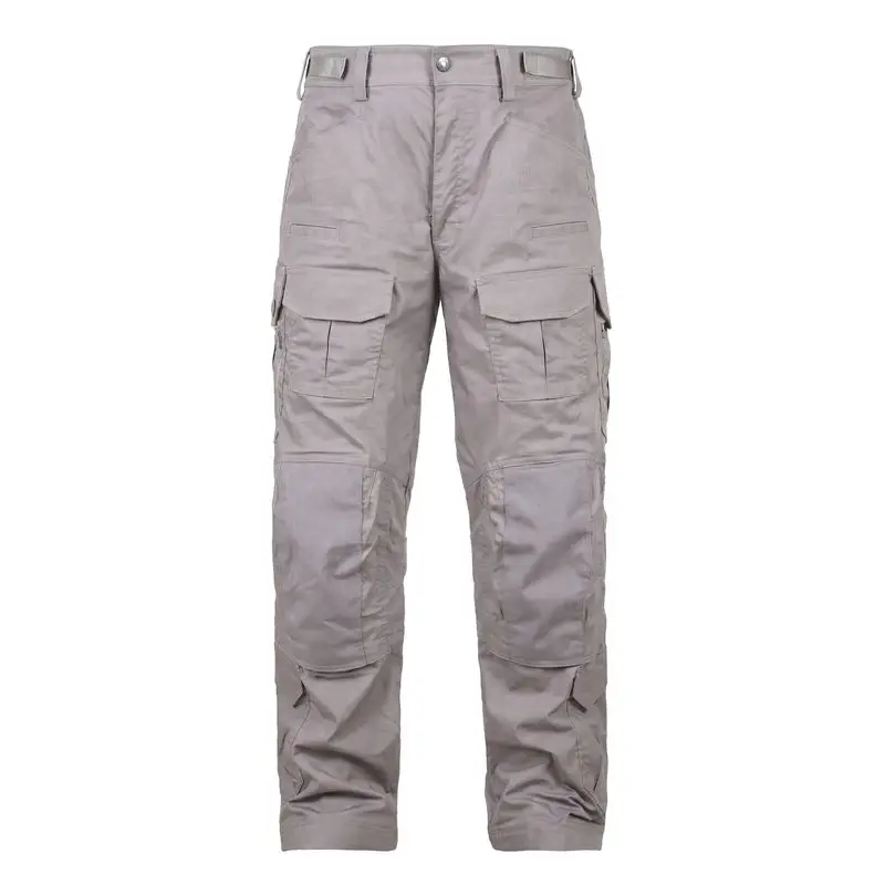 Wolf grey ripstop tactical cargo pants front view
