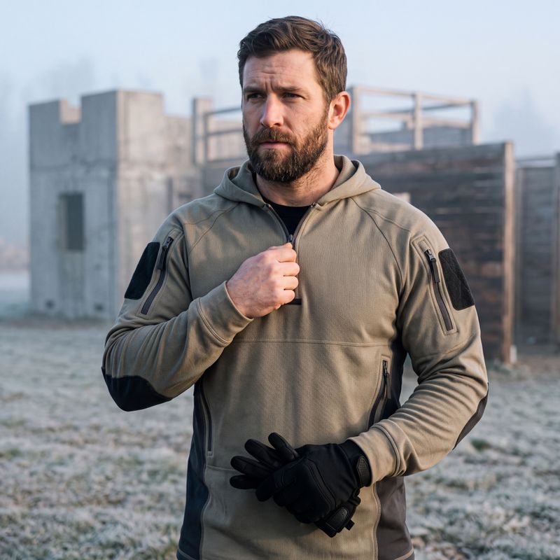 Half-zip quarter front closure designv