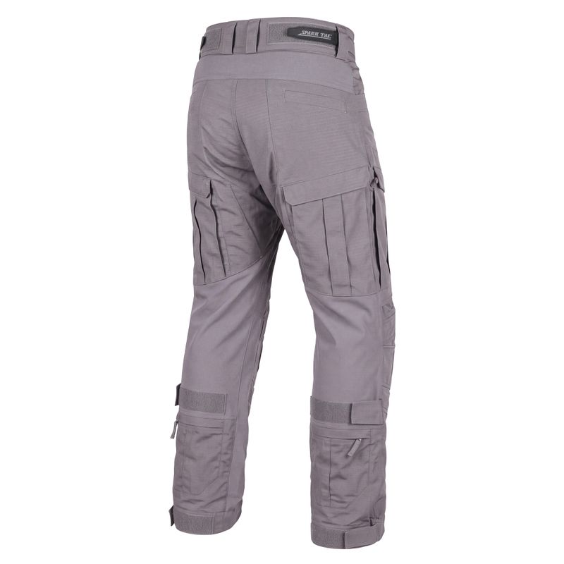Back view wolf grey tactical pants with knee pad pocket tactical apparel factory