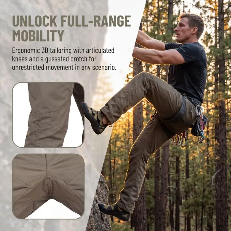 Men stretch tactical pants articulated knee combat trousers