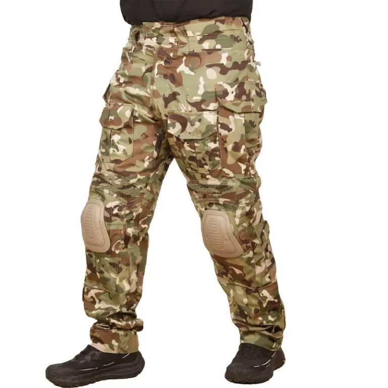 CAMO TAC G3 tactical pants front view with knee pads and cargo pockets