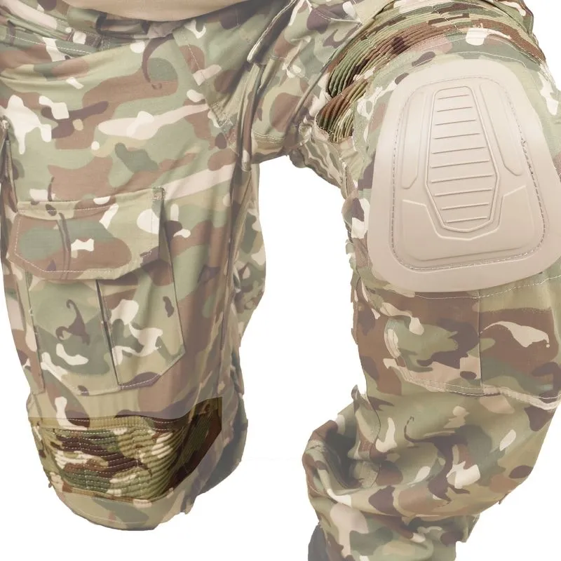 Transverse pleat stretch zone above knee on G3 tactical pants