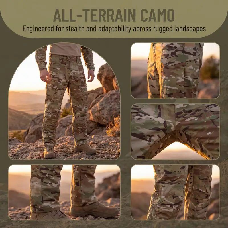 All-terrain multicam camo tactical trousers