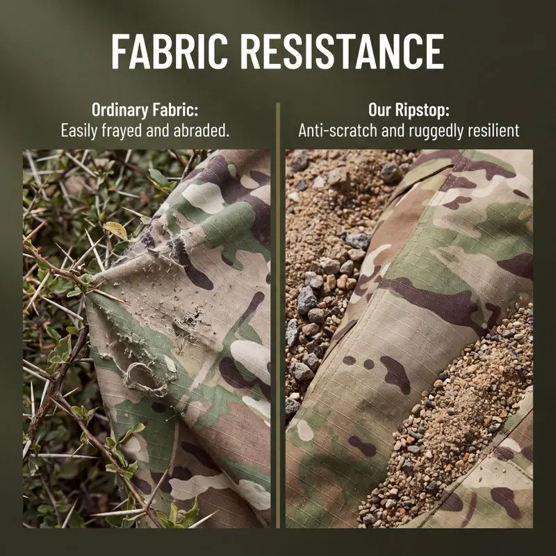 Multicam 511 style tactical pants fabric resistance comparison, ripstop vs ordinary fabric
